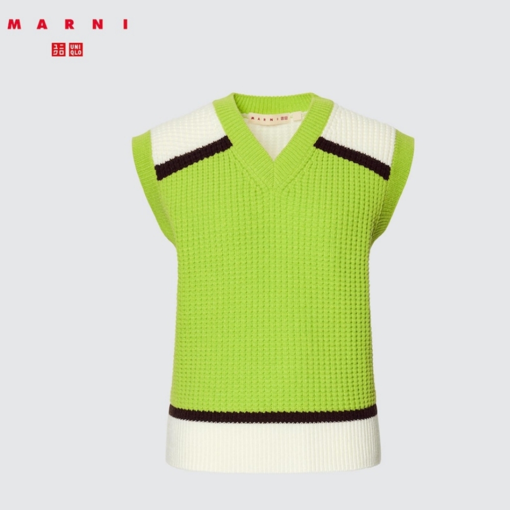 NWT MARNIxUNIQLO KNITTED V-NECK VEST SIZE XS - Picture 1 of 4